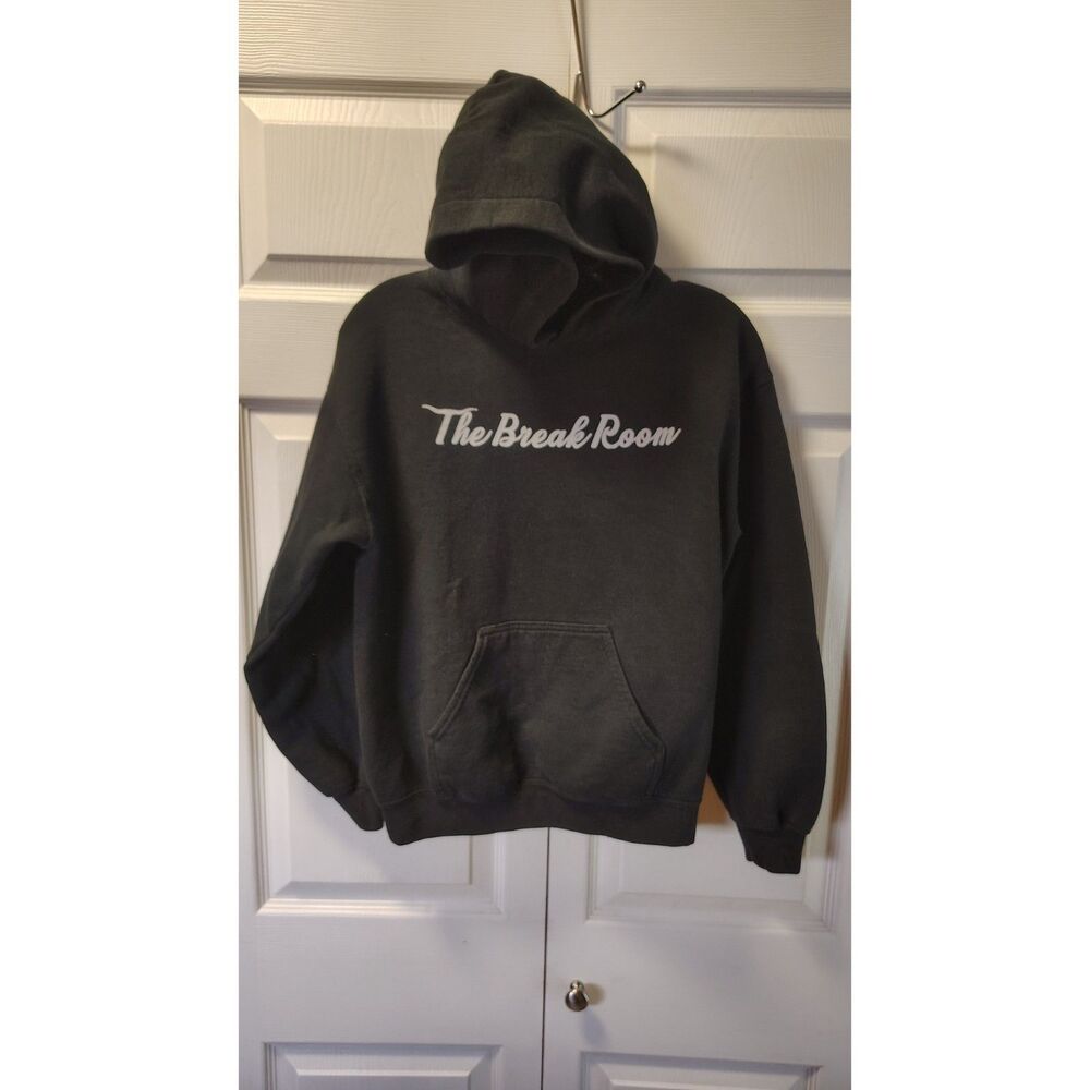 Gildan Heavy Blend The Break Room Graphic Hoodie Small S Black Sweatshirt